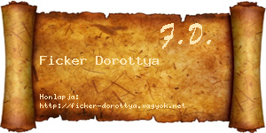 Ficker Dorottya névjegykártya